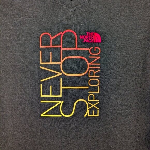 The North Face Women's V-Neck T-Shirt SM Never Stop Exploring VaporWick Hiking - Picture 2 of 10